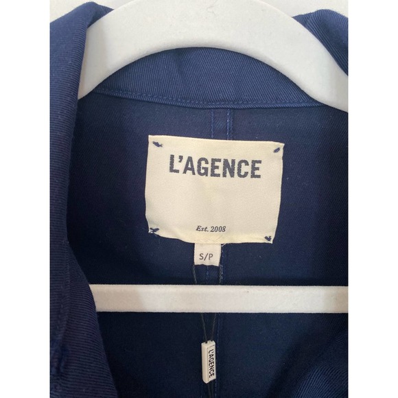 L’AGENCE Allison women’s navy double breasted denim jacket size small 0050 - Picture 15 of 16